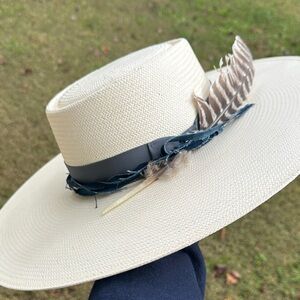 Boho Stetson Straw Hat with Feather